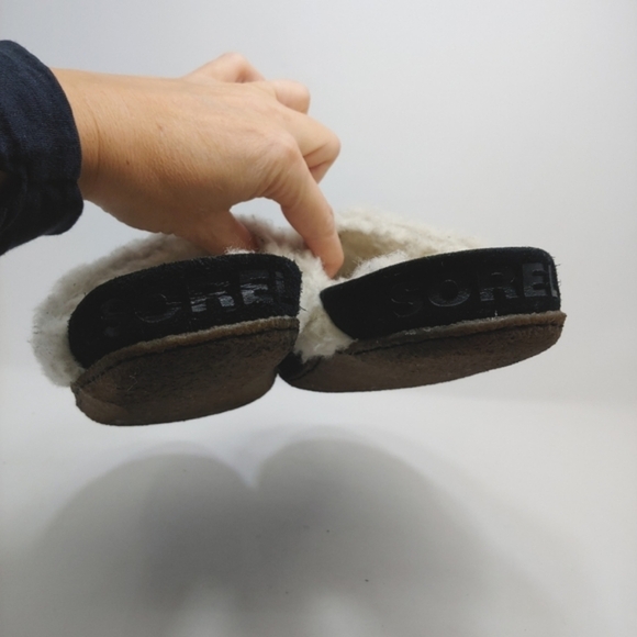 Sorel Women’s Nakiska Slide II Slip On Slipper Black Sudee Faux Sherpa NL3655 6‎ - Picture 6 of 10